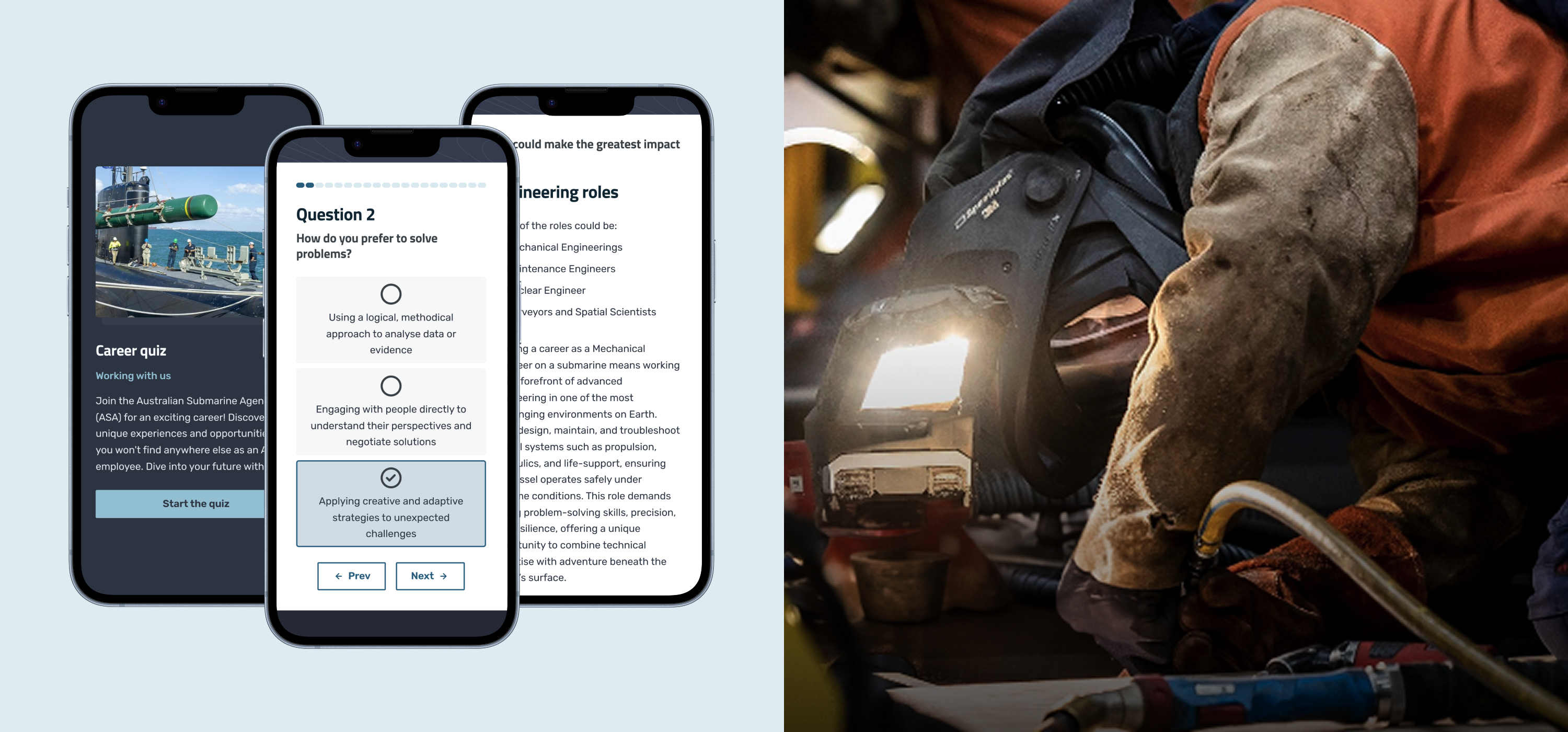Australian Submarine Agency website on desktop and mobile
