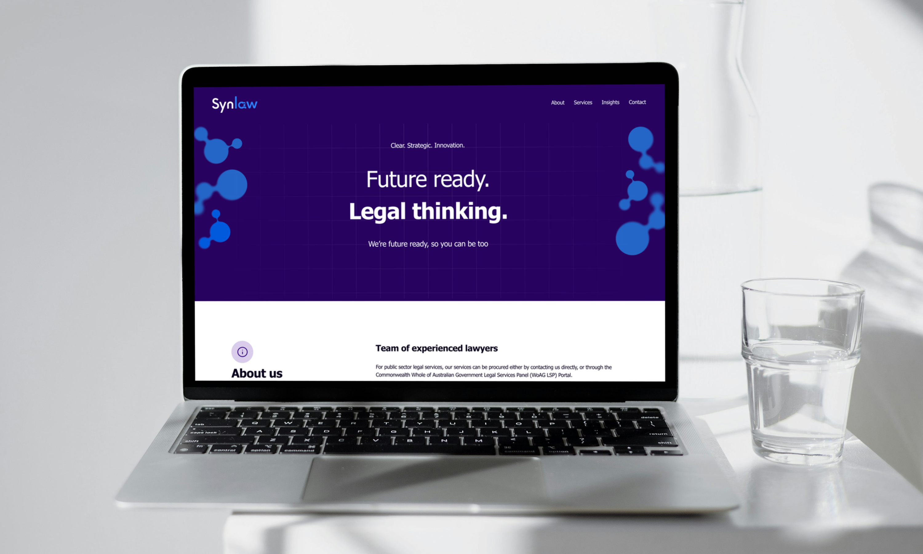 Synlaw social media assets including an Instagram story, LinkedIn banner and team headshot for Bobbi Campbell